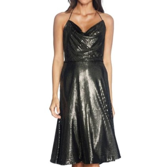 Dress the Population Dresses & Skirts - Dress the Population Gold Zherra Sequin Midi Dress